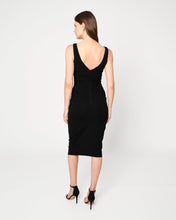 Load image into Gallery viewer, STRUCTURED HEAVY JERSEY PLUNGE DRESS
