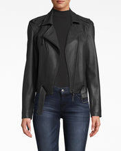 Load image into Gallery viewer, LEATHER MOTO JACKET
